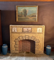 Original Vintage 5' Wide Claycraft Tile Fireplace. 